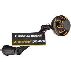 GOMEXUS Единична дръжка с ноб GOMEXUS Spinning Power Handle with Power Knob 65mm x 38mm Black за макари PENN LPB65A38BKGD Риболовна макара