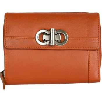 Oranžová kvalitní kožená peněženka HMT