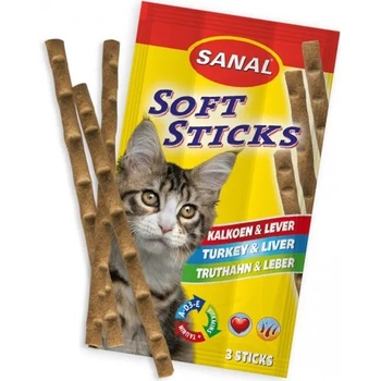 Sanal Softsticks SANAL Cat Turkey & Liver- меки пръчици с пуйка и черен дроб, 3 бр, Холандия SC3840
