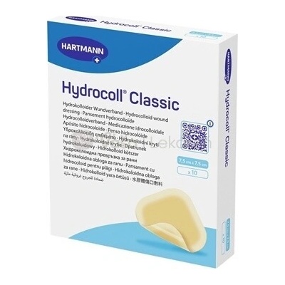 Hydrocoll Classic Hydrokoloidné krytie na rany 7,5 x 7,5 cm 10 ks