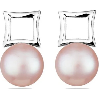 Swan Сребърни обици със сладководни розови перли CA5108R Swan