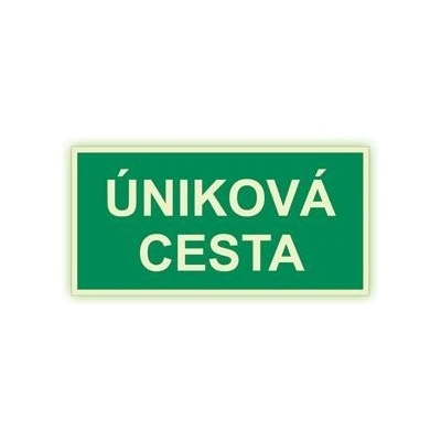 Úniková cesta - fotoluminiscenční tabulka, plast 1 mm 400x200 mm