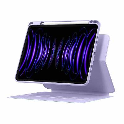 Полиуретанов калъф с отделящ се кейс за iPad Pro 12.9 M2 (2022), iPad Pro 12.9 M1 (2021), iPad Pro 12.9 (2020) - Baseus Minimalist Series Magnetic Protective Case (лилав) (ARJS040805)
