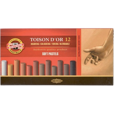 KOH-I-NOOR Toison Soft pastels sada suchých pastelov browns12 ks