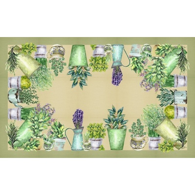 Gipetex Natural Dream bavlna obrus s 3D potlačou Herbs 150x180cm