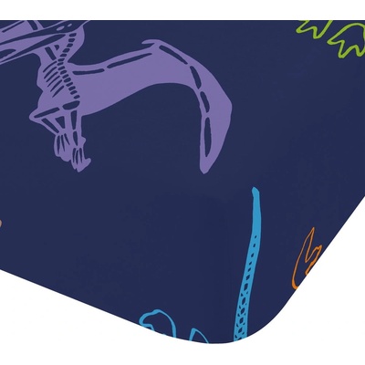 Catherine Lansfield Син еластичен единичен детски чаршаф 90x190 cm Prehistoric Dinosaurs - Catherine Lansfield (BD/57555/W/SFD/BL)