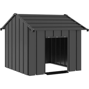 vidaXL Къща за кучета с покрив 85x107x81 cm Поцинкована стомана (4100913)