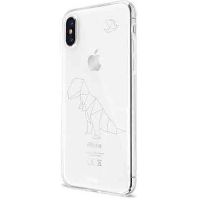 Artwizz NoCase - ултра-тънък TPU калъф за iPhone XS, iPhone X с T-Rex мотив (прозрачен)
