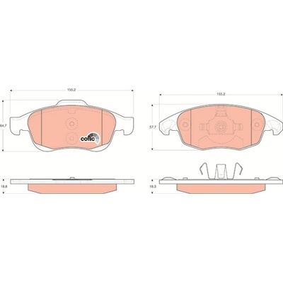 TRW Sada brzdových platničiek kotúčovej brzdy GDB1690