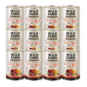 WILD FARM PURE MONO Говеждо с тиква и киноа 12x400 г - монопротеинова храна за кучета