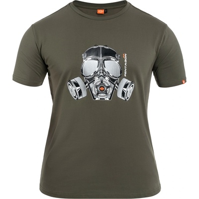 Tričko Pentagon Gas mask Olive Green