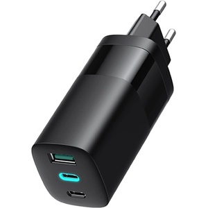 Havit - Зарядно за стена (UC10) - 2x Type-C, USB, PD65W, Бързо зареждане - Черно
