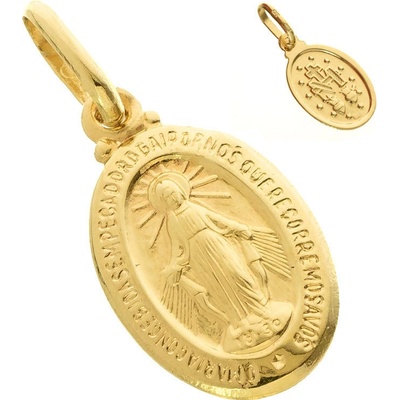 Argento Zlatý přívěsek Zázračná medailka 8A004