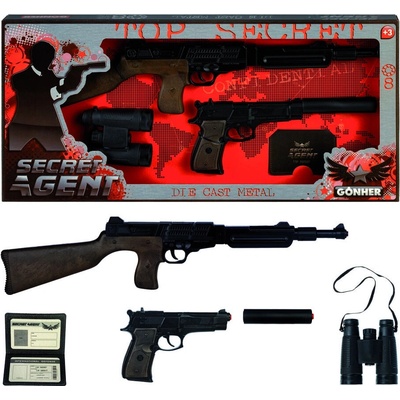 Alltoys kovbojská sada velká puška revolver pouta šerifská hvěz