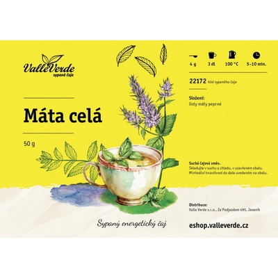 Valle Verde Máta celá sypaný čaj 50 g