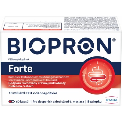 Biopron Forte probiotiká + prebiotiká na cesty alebo pri hnačke 60 toboliek