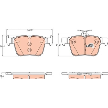 TRW Sada brzdových platničiek kotúčovej brzdy GDB1957