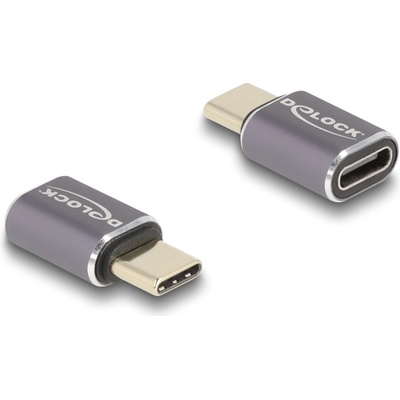 Delock USB адаптер 40 Gbps USB Type-C PD 3.0 100 W с щепсел за конектор - с втулка, спестяване на порт 8K 60 Hz метал