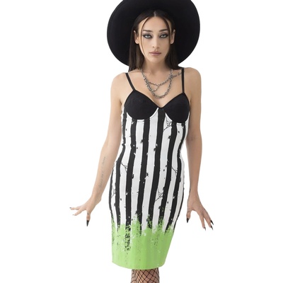KILLSTAR дамска рокля KILLSTAR - Beetlejuice - Distressed Stripe - KSRA012108
