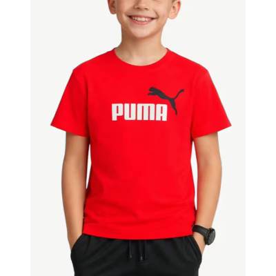 PUMA Essentials+ Two-Tone Logo Tee Red