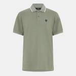 BELSTAFF Блуза с яка BELSTAFF Tipped Polo Shirt - Sage Green