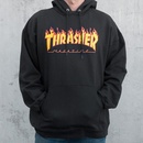 Pánske mikiny Thrasher Flame Logo Hood mikina black