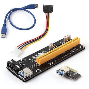 Estillo Конвертор Estillo Riser Card 6 Pin, PCI-Е x 1 към PCI-Е x16, USB 3.0 (EST-PCIE-RISER-CARD)