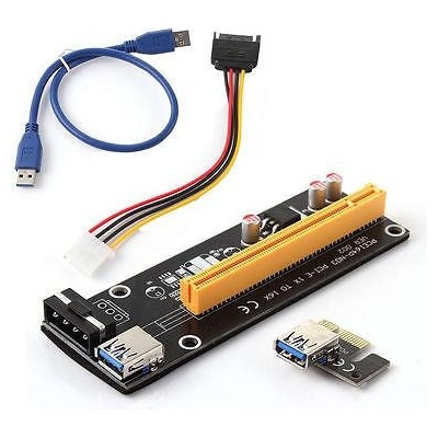 Estillo Конвертор Estillo Riser Card 6 Pin, PCI-Е x 1 към PCI-Е x16, USB 3.0 (EST-PCIE-RISER-CARD)