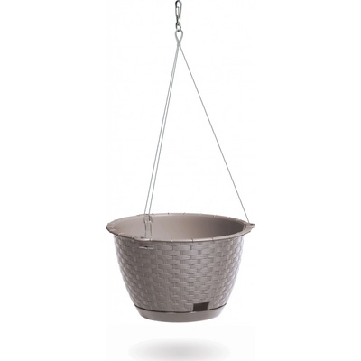 Prosperplast RATOLLA ROUND W Květináč závěsný 21,7 cm mocca