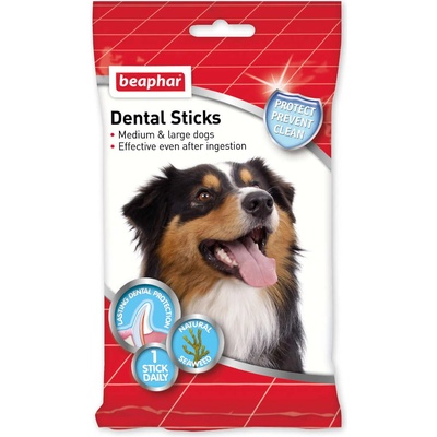 Beaphar Dental Sticks Small -Лакомство за кучета, дентални пръчки за свеж дъх и чисти зъби със спирулина и зелен чай