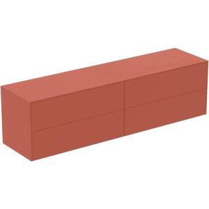 Ideal Standard Atelier Conca червено-оранжев матов стенен шкаф с 4 чекмеджета с плот 200 см (T4326Y3)