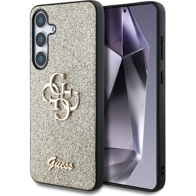 GUESS Гръб Guess за Samsung Galaxy S25, PU, Fixed Glitter 4G Metal Logo Case, Златист (3666339449445)