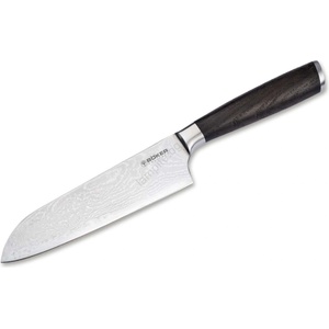 Böker - Дамасков кухненски нож Santoku DAMAST 16, 5 см, дръжка от дъб (GG880)