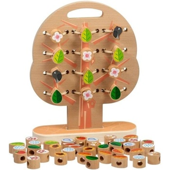 LUCY&LEO 323 Дърво - дървен комплект за нанизване и промушване
