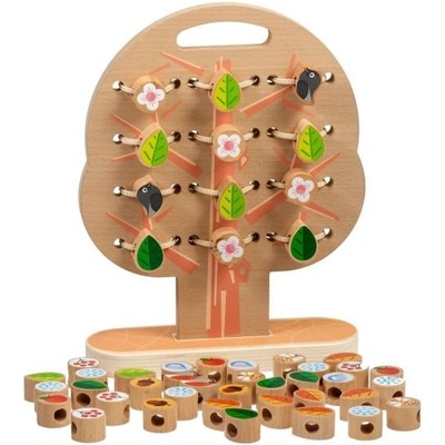 LUCY&LEO 323 Дърво - дървен комплект за нанизване и промушване