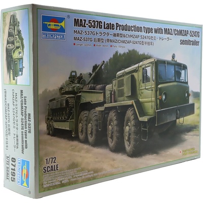 Trumpeter MAZ-537G Late Production type with MAZ/ChMZAP-5247G Semitrailer stavebnice 1:72