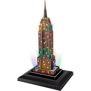 CubicFun 3D Пъзел Cubic Fun от 38 части и LED светлини - Empire State Building (U. S. A) (L503h)