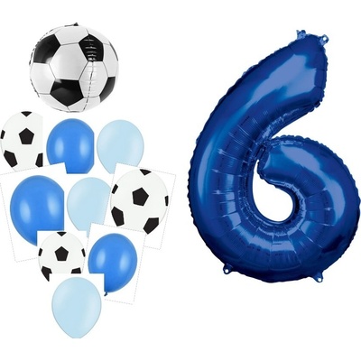 Balónkový set Fotbal modrý 6.narozeniny