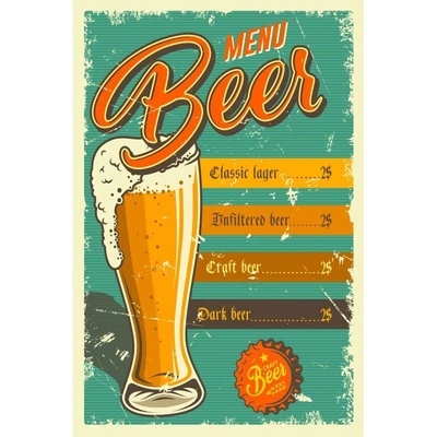Ceduľa Beer Menu 2