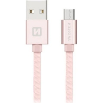 Swissten 71522305 USB - microUSB, 2m, růžovo-zlatý