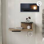 TopMebel Luno TopMebel стенен нощен шкаф с LED светлина в цвят сепет дъб 40x30x16.2cm