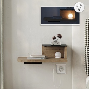 TopMebel Luno TopMebel стенен нощен шкаф с LED светлина в цвят сепет дъб 40x30x16.2cm