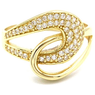 B&B Goldinvestic Zlatý propletené vlnky se zirkony N4970