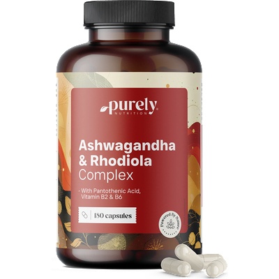 Purely Nutrition Ashwagandha & Rhodiola Complex - 180 капсули
