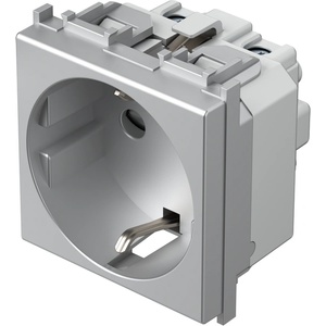 TEM Контакт шуко 2P+E 16A 2M, цвят Сребро мат, Modul - VM10ES (VM10ES)