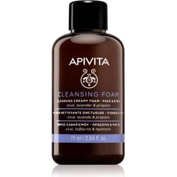 APIVITA Cleansing Foam Face & Eyes пяна за почистване и премахване на грим за лице и очи за всеки тип кожа на лицето 75ml