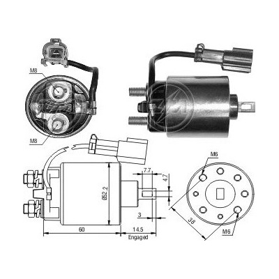 Spínač startéru ZM - Hitachi 2114-57606 RC 138814 ZM