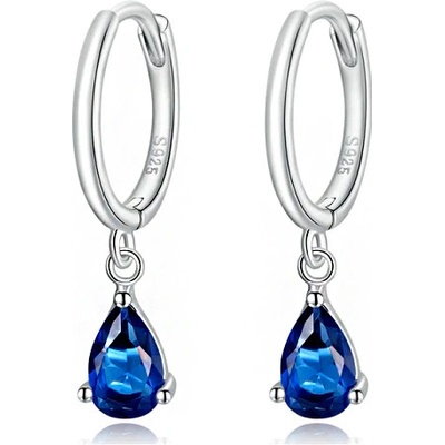 P&J Jewellery stříbrné náušnice slza SE47 modrá