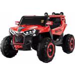 SCY Детска електрическа кола, 4x4, 12V 10A, 2 места, EVA гуми, дистанционно управление за родители, Bluetooth, окачване, премиум оборудване, червен цвят, 125 x 75 x 73 (13-6188353104)