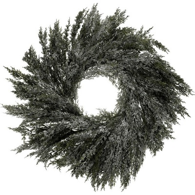 Autronic Věnec z túje - umělý, pr. 70 cm zelený, ojíněný VED013 Zelená, Plast